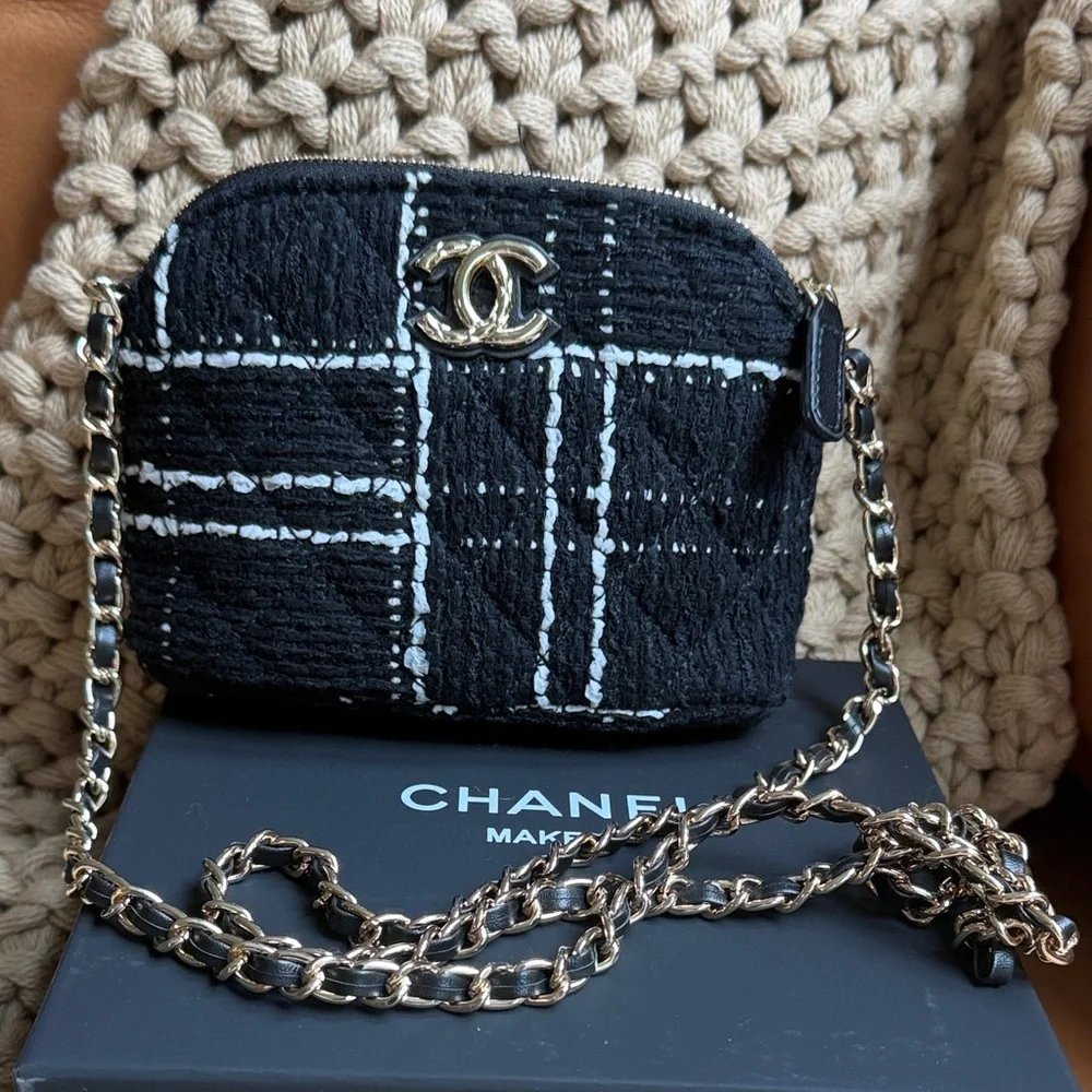 Chanel Tweed CC Crossbody Mini Bag NEW - Picture 3 of 11